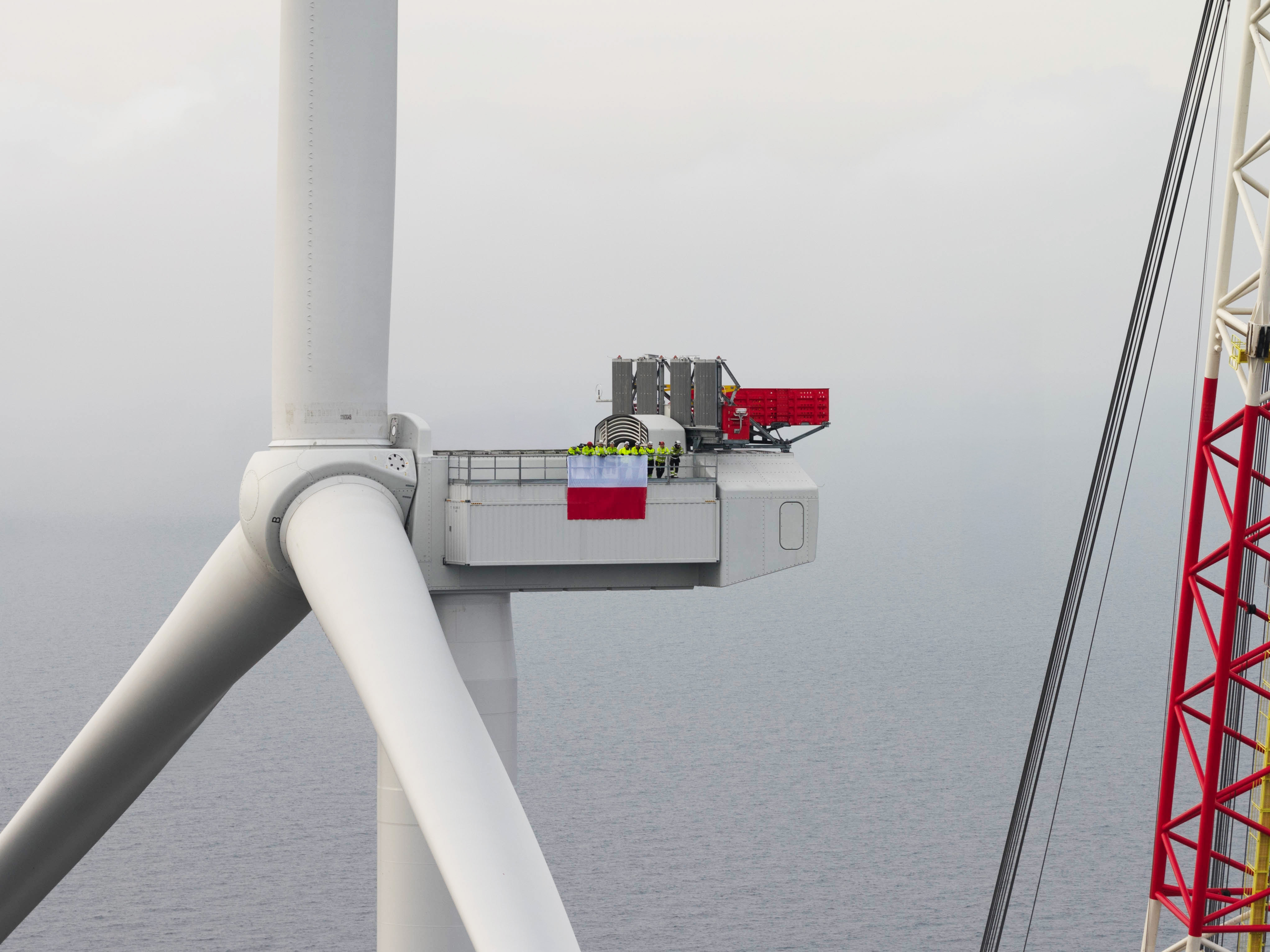 Baltic Power offshore wind turbines at sea