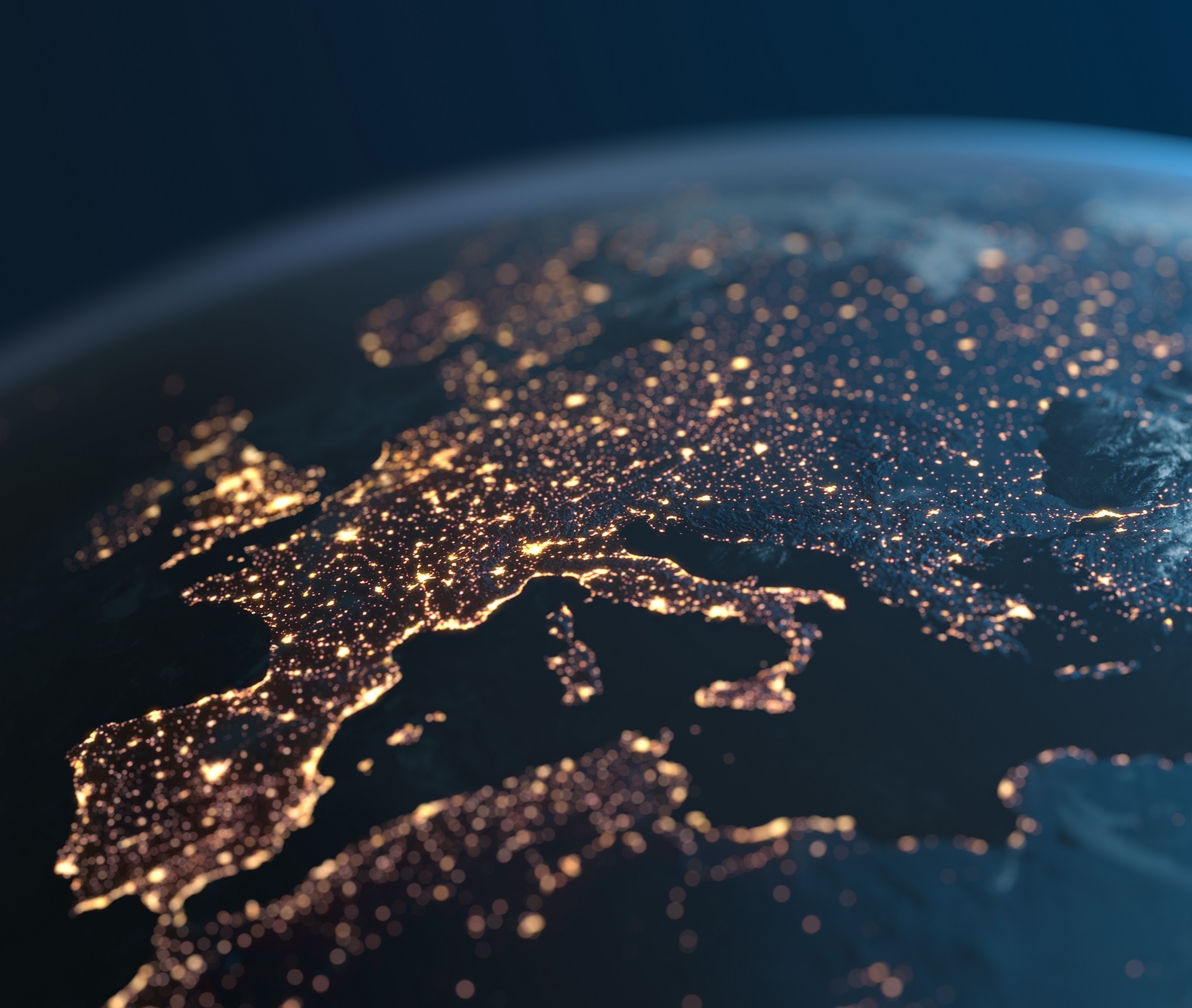 Europe and surrounding areas seen from space